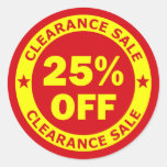 Clearance Sale 25 Percent Off Stickers