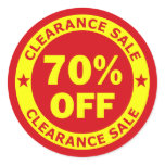 Clearance Sale 70 Percent Off Round Stickers