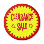 CLEARANCE SALE RETAIL BADGE magnets