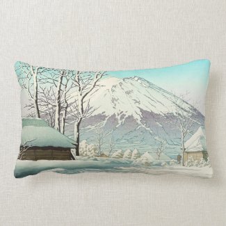 Clearing after Snow at Oshiono Hasui Kawase Throw Pillows