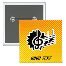 Clef agudo amarillo-naranja pin