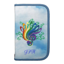 Clef Bouquet in Clouds, Customizable Initials Planner