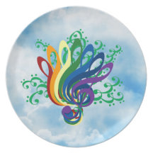 Clef Bouquet in Clouds Party Plate