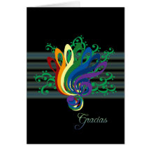 Clef Bouquet Thank You in Spanish Greeting Card