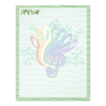 Clef Bouquet Writing Paper Custom Letterhead