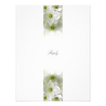 Clematis blanco - tarjeta de contestación civil de invitación personalizada