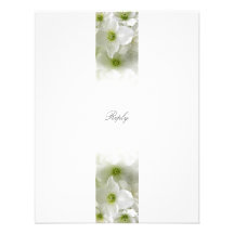 Clematis blanco - tarjeta de contestación invitaciones personales 
