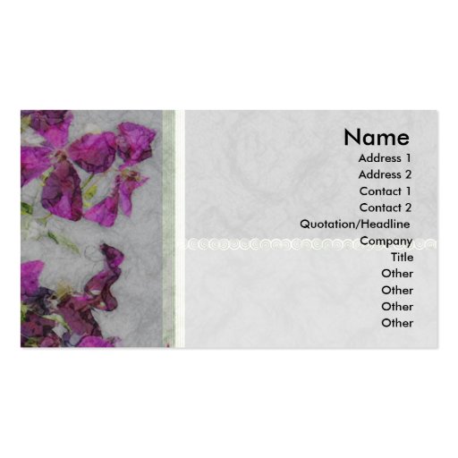Clematis Elegant Paper Profile Card Business Card Template (front side)