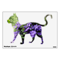 Clematis Floral Cats Wall Decal