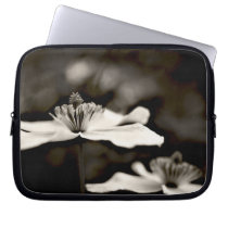 Clematis flower laptop sleeve (black and white) electronics sleeves