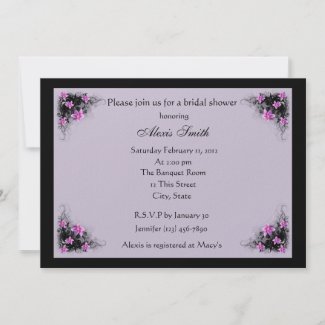 Clematis flowers bridal shower invitation invitation