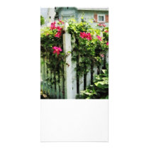 Clematis on Fence Photo Greeting Card