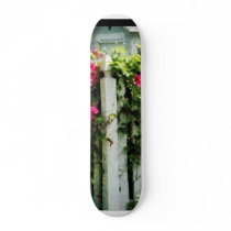 Clematis on Fence Custom Skateboard