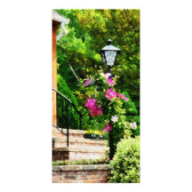 Clematis on Lamp Post Personalized Photo Card