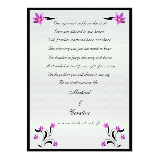 Clematis on Stoney Path elopement announcement