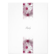 Clematis rosado - tarjeta de contestación comunicado personalizado