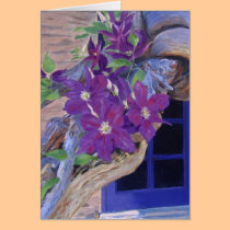 clematis vine card cards