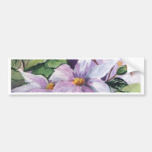 CLEMATIS - WATERCOLOUR BUMPER STICKER