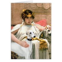 Cleopatra and White Whippet Greeting Cards