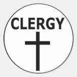 Clergy  Emblem for Pastors, Reverends & Ministers Round Sticker