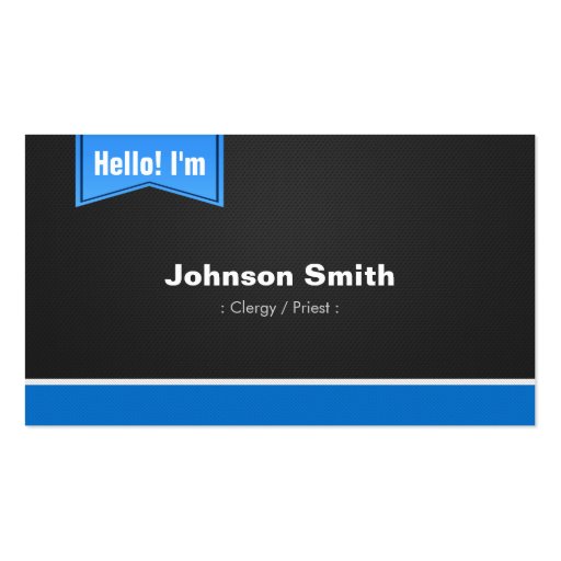Clergy / Priest - Hello Contact Me Business Card Template