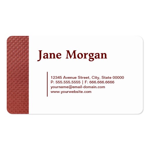 Clergy / Priest Lace Monogram Maroon Business Card (back side)