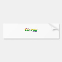 clergy - rainbow bumper sticker