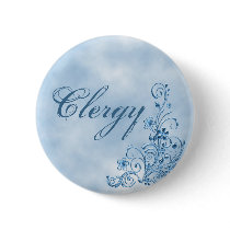 Clergy Round Button: Sky Blue Elegance