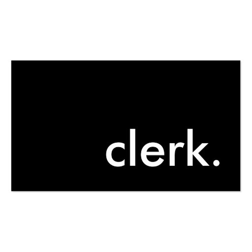 clerk. business cards (front side)