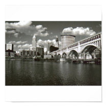 Cleveland Black and White Poster posters by lakeerieartists Cleveland Black and White Poster posters