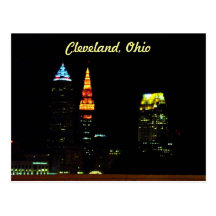 Cleveland Night Skyline Post Card