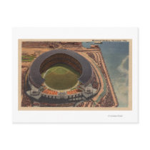 Cleveland, OH - Aerial of Municipal Baseball Post Cards