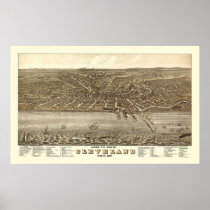 Cleveland, OH Panoramic Map - 1877 Print
