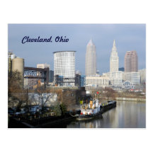 Cleveland,Ohio River View Postcard