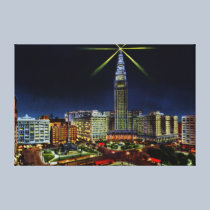 Cleveland Ohio Skyline at Night canvas prints