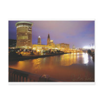 Cleveland Skyline at Night postcards by lakeerieartists Cleveland Skyline at Night postcards