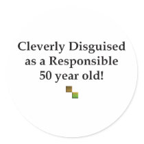 Cleverly Disguised 50! Round Stickers