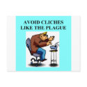 CLICHE joke for writers and authors postcards