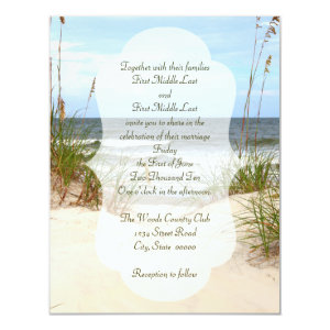 Click customize to change size - Beach Wedding 4.25x5.5 Paper Invitation Card