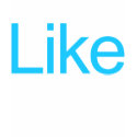 Click Like in light blue blk ftd men/wmn Tee shirt