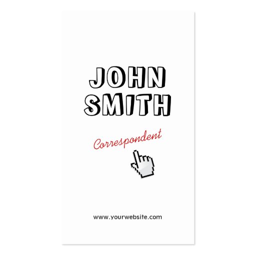 Click! Outline Text Correspondent Business Card (front side)