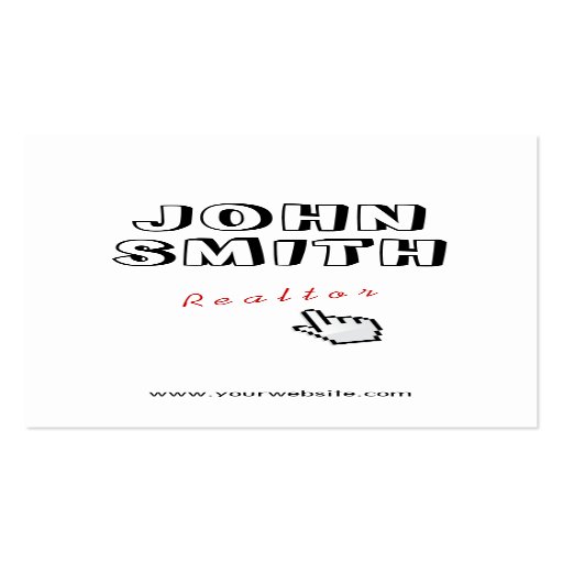 Click! Outline Text Realtor Business Card : Zazzle