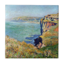 Cliff at Grainval by Claude Monet Ceramic Tile