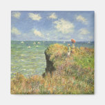 Cliff Walk Pourville, Monet, Vintage Impressionism Magnet