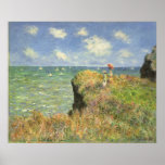 Cliff Walk Pourville, Monet, Vintage Impressionism Print