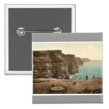Cliffs at Moher. Co. Claire. (i.e. Clare Co.), Ire Pinback Buttons