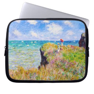 Clifftop Walk at Pourville Claude Monet Laptop Computer Sleeve