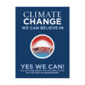 Climate Change - Yes We Can Obama Parody Postcard