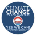 Climate Change - Yes We Can Obama Parody Stickers