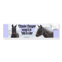 Climate changes - mules in snow bumper sticker bumper stickers
